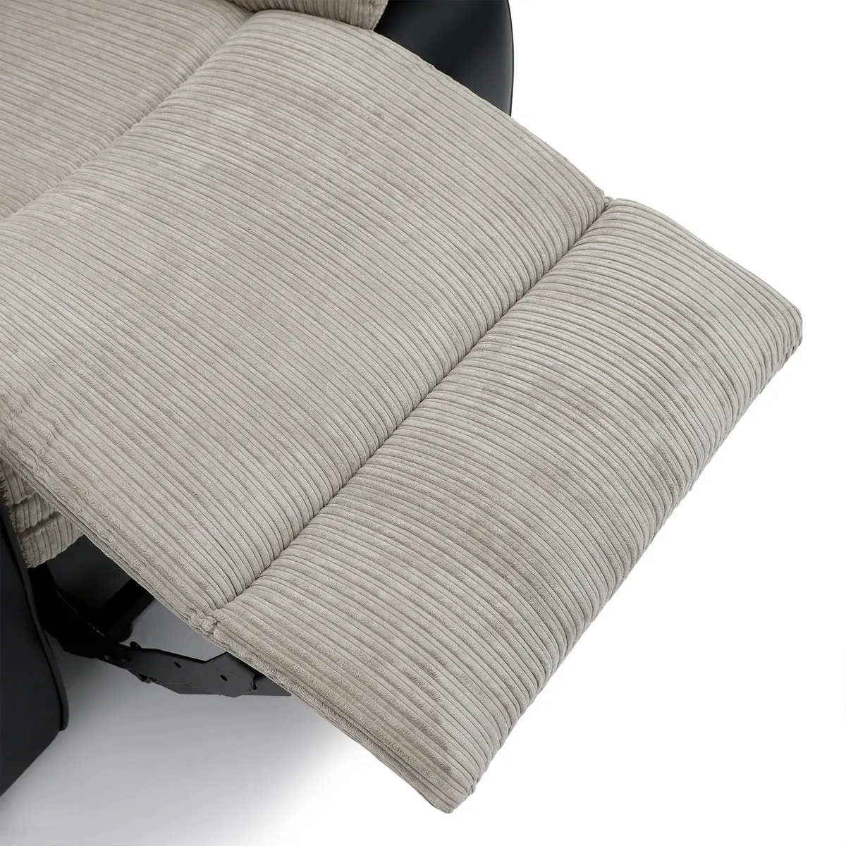 Bloomsbury Riser Recliner with Heat and Massage - Grey Corduroy Fabric / Black Air Leather thumbnail 7