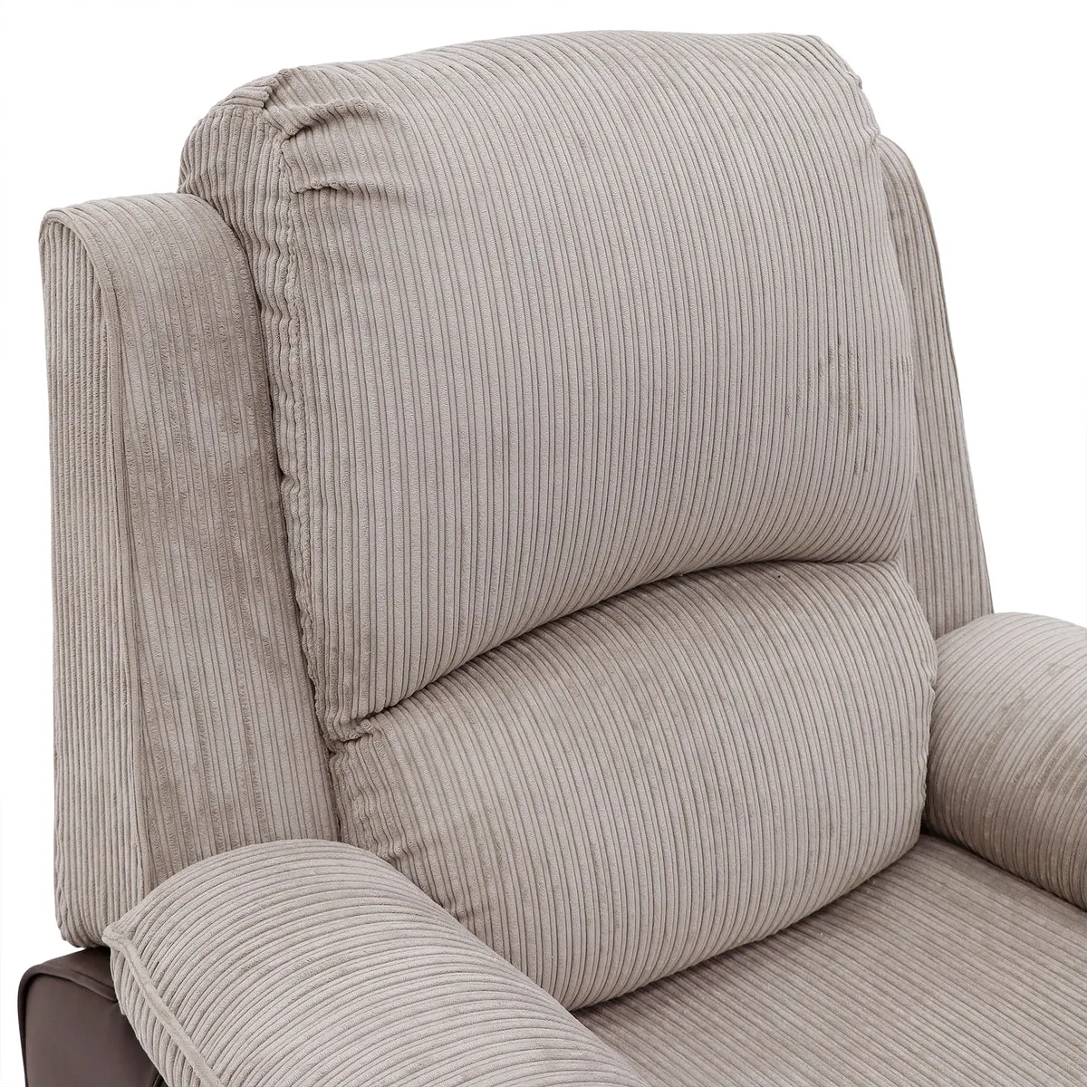 Bloomsbury Riser Recliner with Heat and Massage - Light Brown Corduroy Fabric / Brown Air Leather thumbnail 8