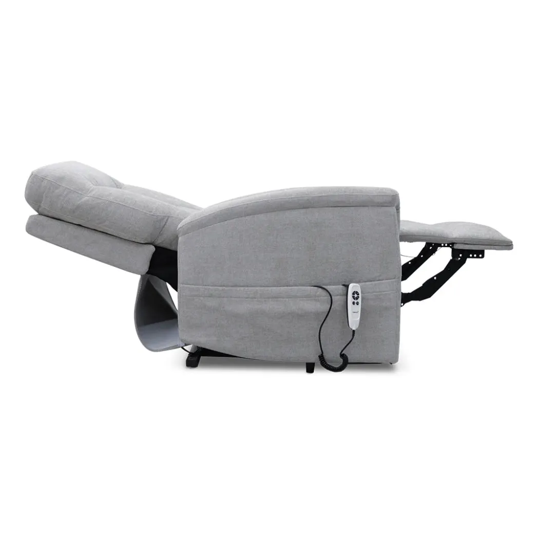 Corinthia Riser Recliner with Heat and Massage - Light Grey Chenille Fabric thumbnail 4