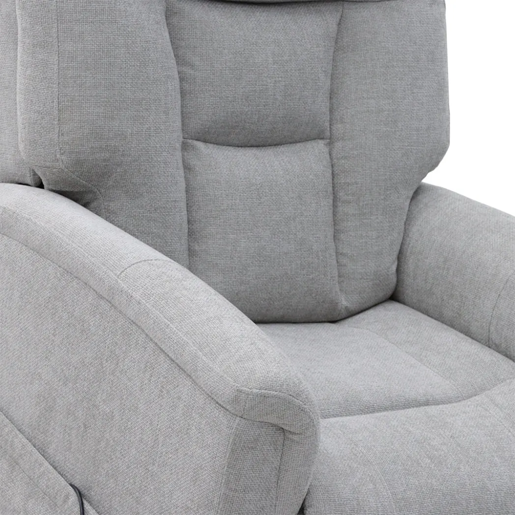 Corinthia Riser Recliner with Heat and Massage - Light Grey Chenille Fabric thumbnail 7