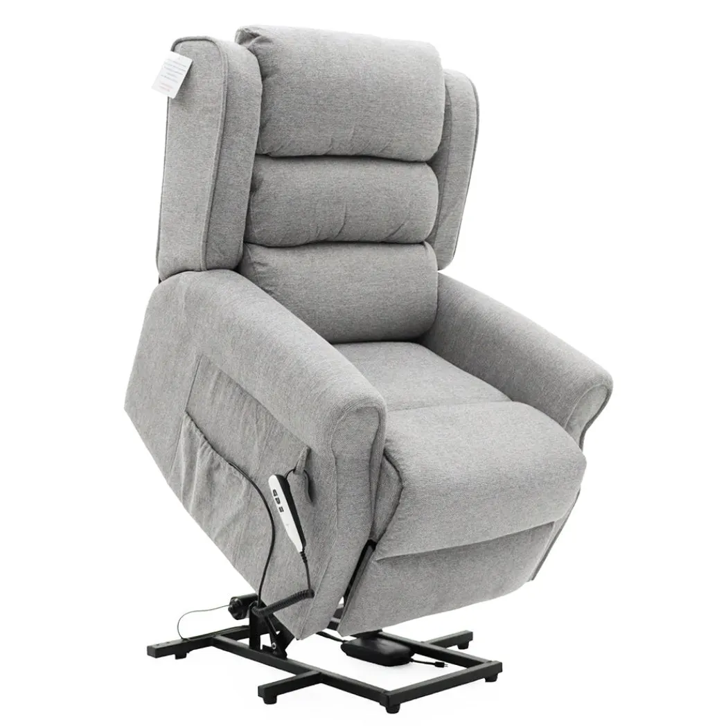 Dorchester Dual Motor Riser Recliner - Grey Chenille Fabric thumbnail 2