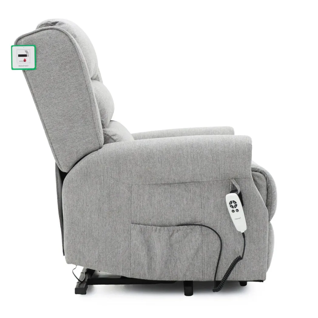Dorchester Dual Motor Riser Recliner - Grey Chenille Fabric thumbnail 4