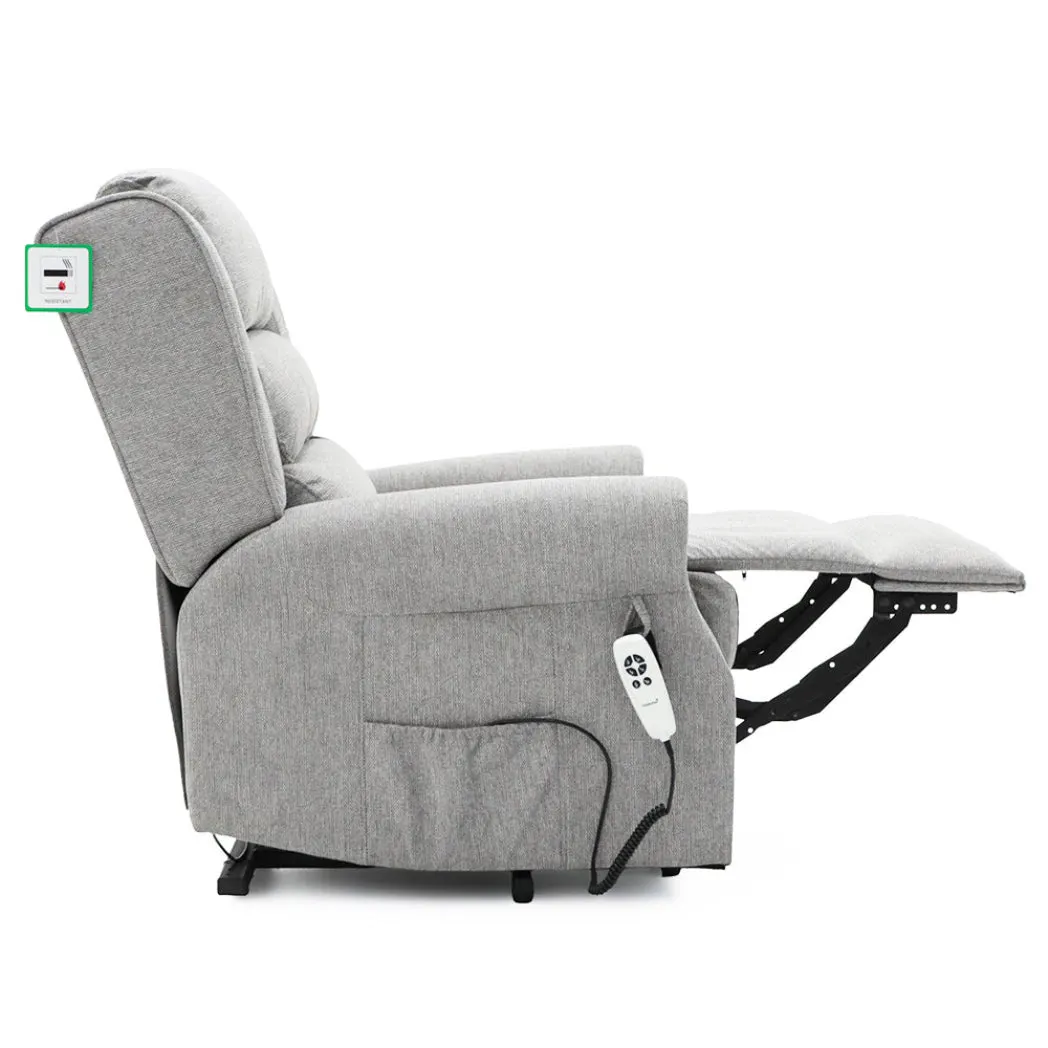 Dorchester Dual Motor Riser Recliner - Grey Chenille Fabric thumbnail 5
