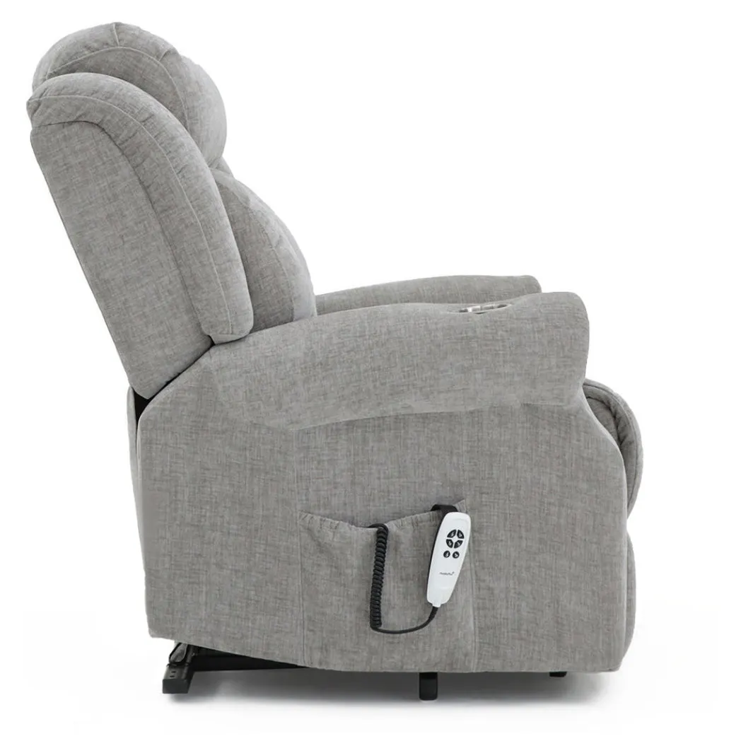 Langham Riser Recliner with Heat and Massage - Grey Chenille Fabric thumbnail 4