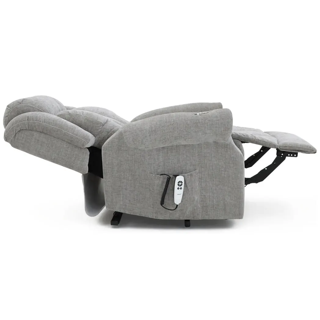 Langham Riser Recliner with Heat and Massage - Grey Chenille Fabric thumbnail 5
