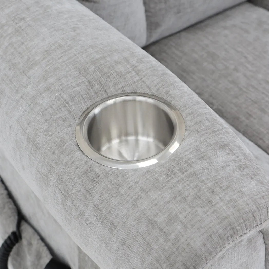 Langham Riser Recliner with Heat and Massage - Grey Chenille Fabric thumbnail 8