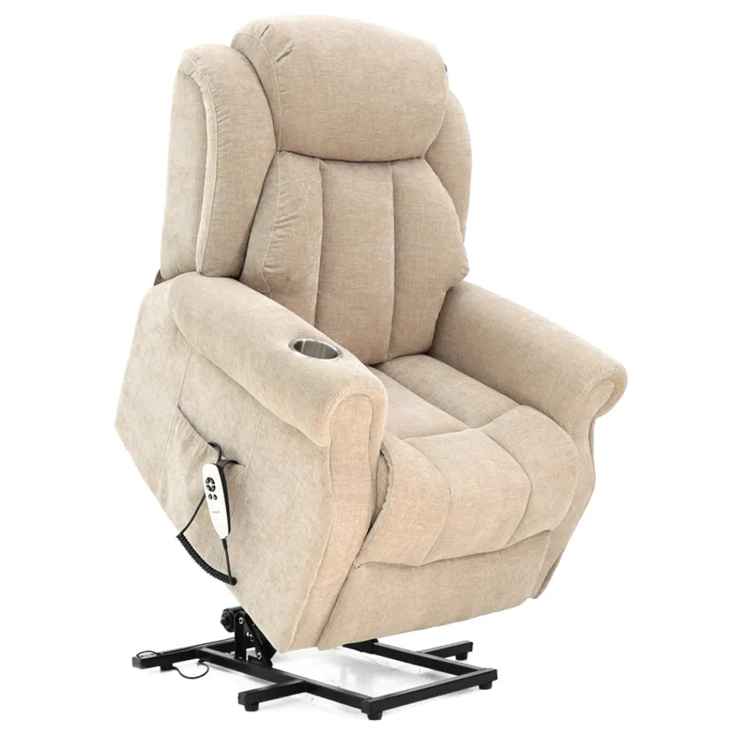Langham Riser Recliner with Heat and Massage - Oatmeal Chenille Fabric thumbnail 2