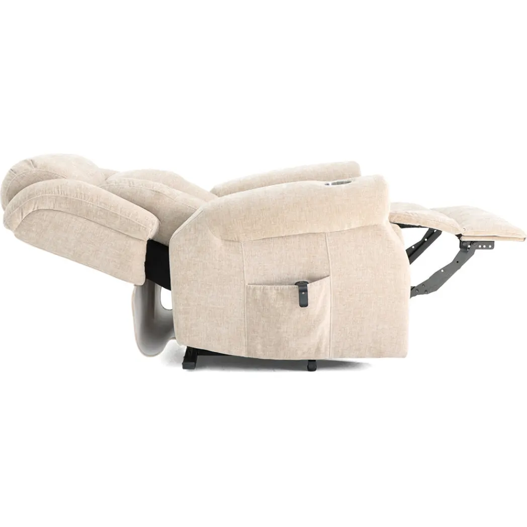 Langham Riser Recliner with Heat and Massage - Oatmeal Chenille Fabric thumbnail 4