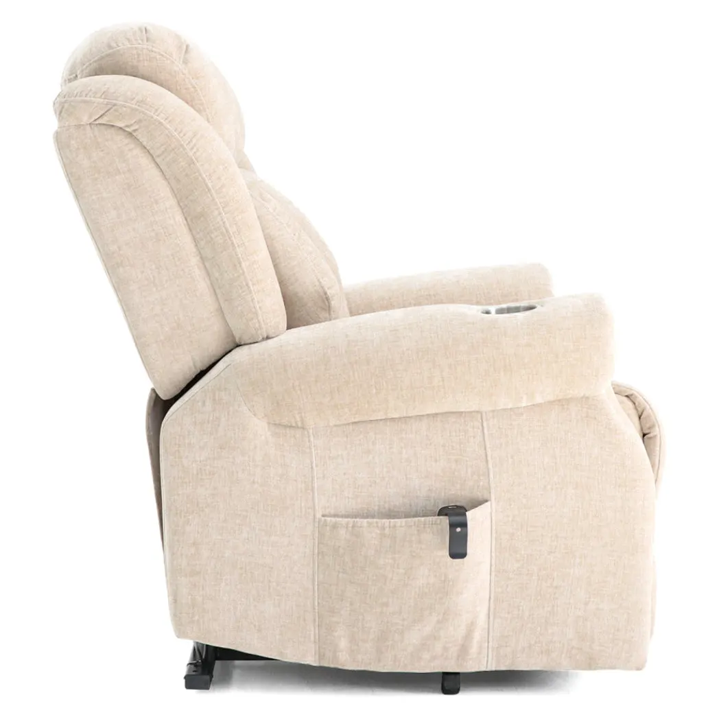 Langham Riser Recliner with Heat and Massage - Oatmeal Chenille Fabric thumbnail 5