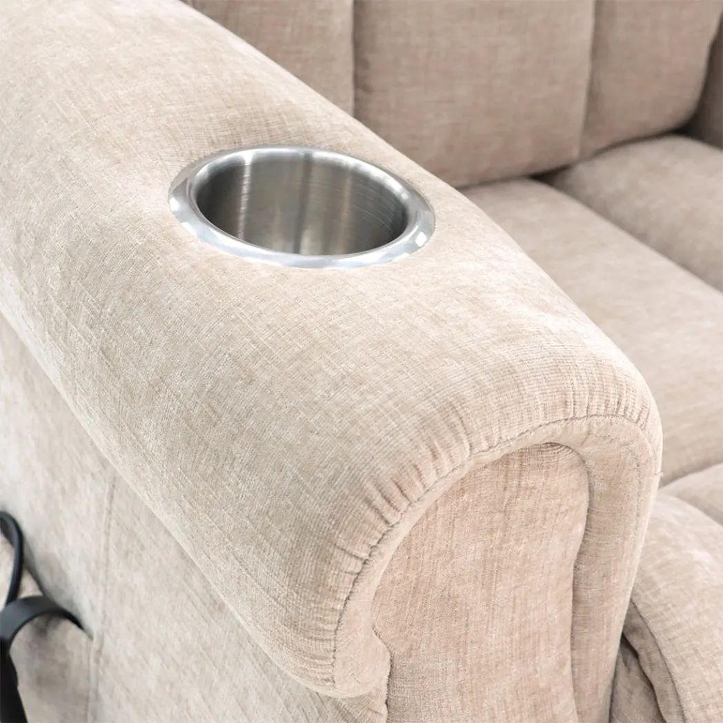 Langham Riser Recliner with Heat and Massage - Oatmeal Chenille Fabric thumbnail 7