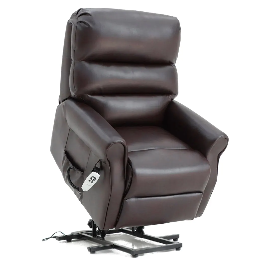 Savoy Dual Motor Riser Recliner - Brown Air Leather thumbnail 2